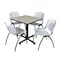 Kobe Kobe Square Table & Chair Set, Wood, Metal, Plastic Top, Maple TKB3030PL47GY - alternate 1